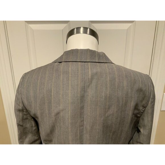 Yigal Azrouel Gray Pinstriped Blazer W/ Notched Collar, Size 6 (US) - Picture 7 of 9